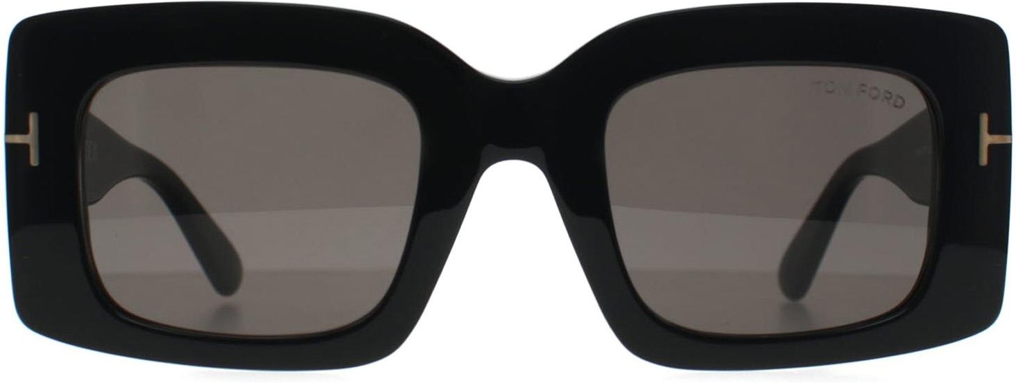 Tom Ford Brigitta FT1188 01A glänzend schwarz grau mit hellem Spiegel Sonnenbrille
