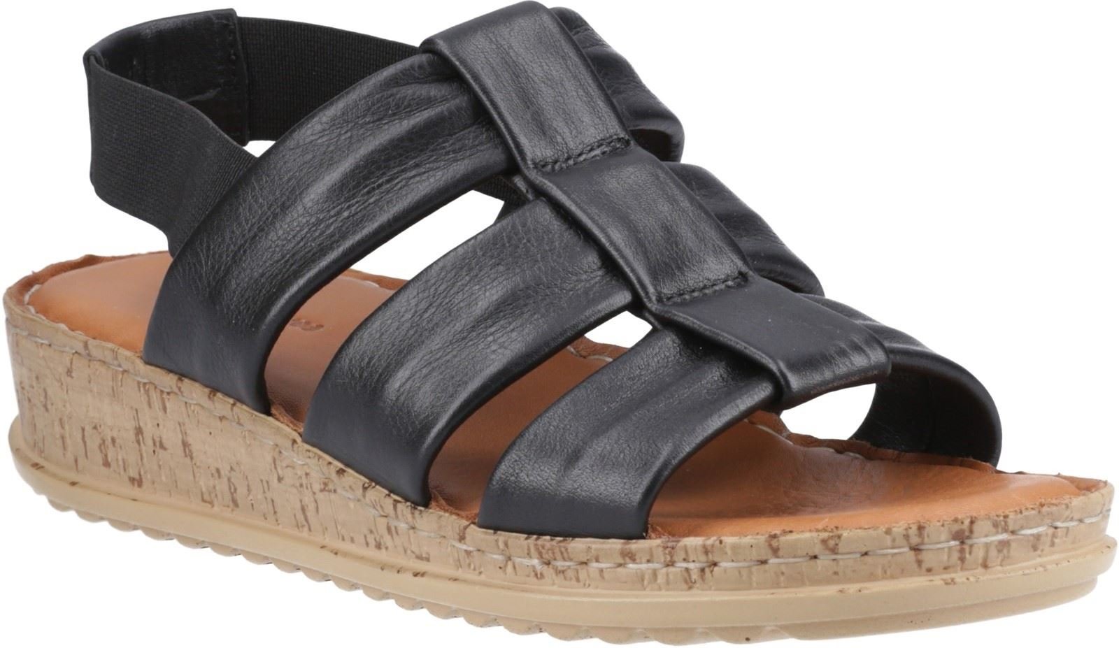 Hush Puppies Eden Gladiator Leder Damen Schwarz Sandalen