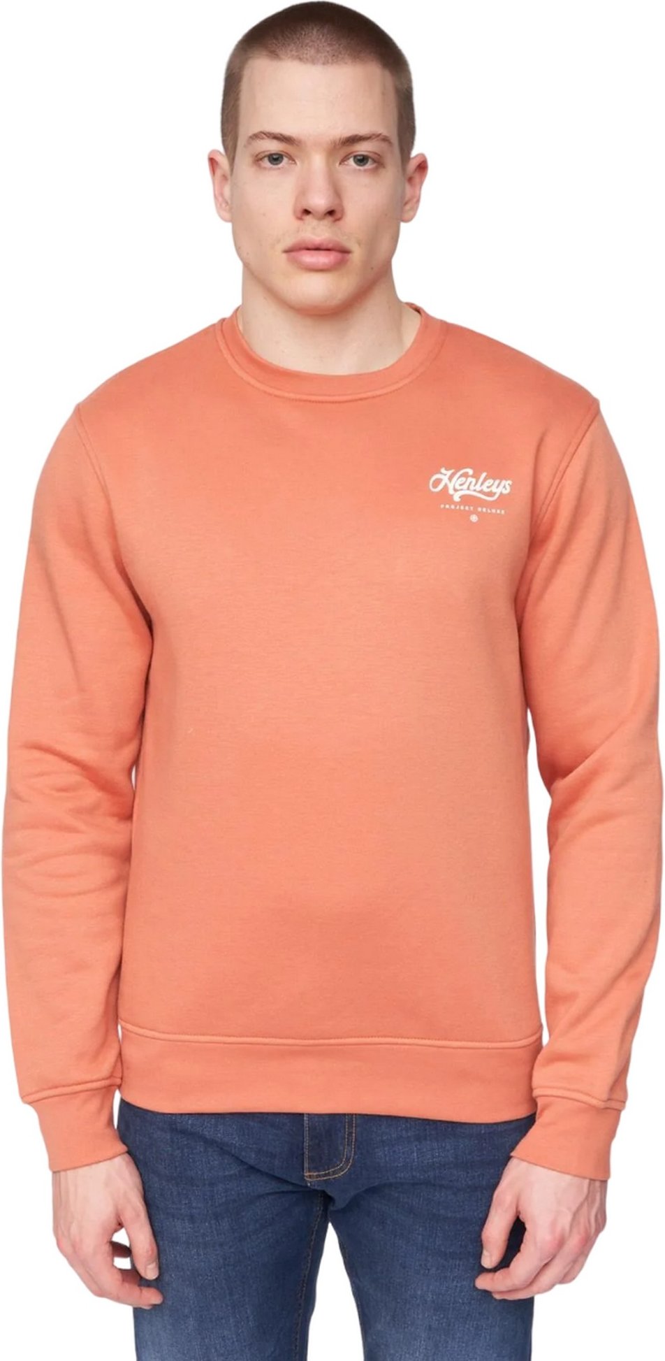 Thumbnail - Henleys - "Scripthen" Sweatshirt Rundhalsausschnitt für Herren (Ziegelrot)