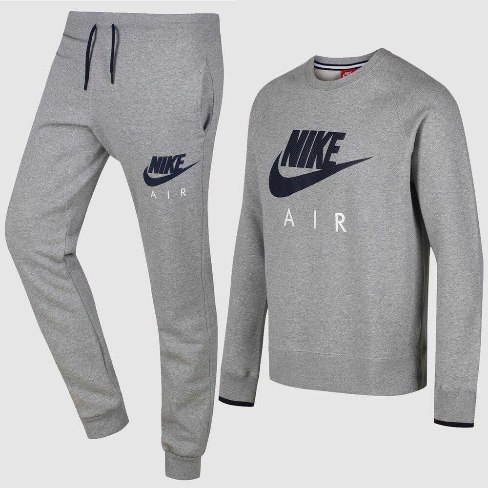 Nike Herren-Trainingsanzug mit Rundhalsausschnitt Grau