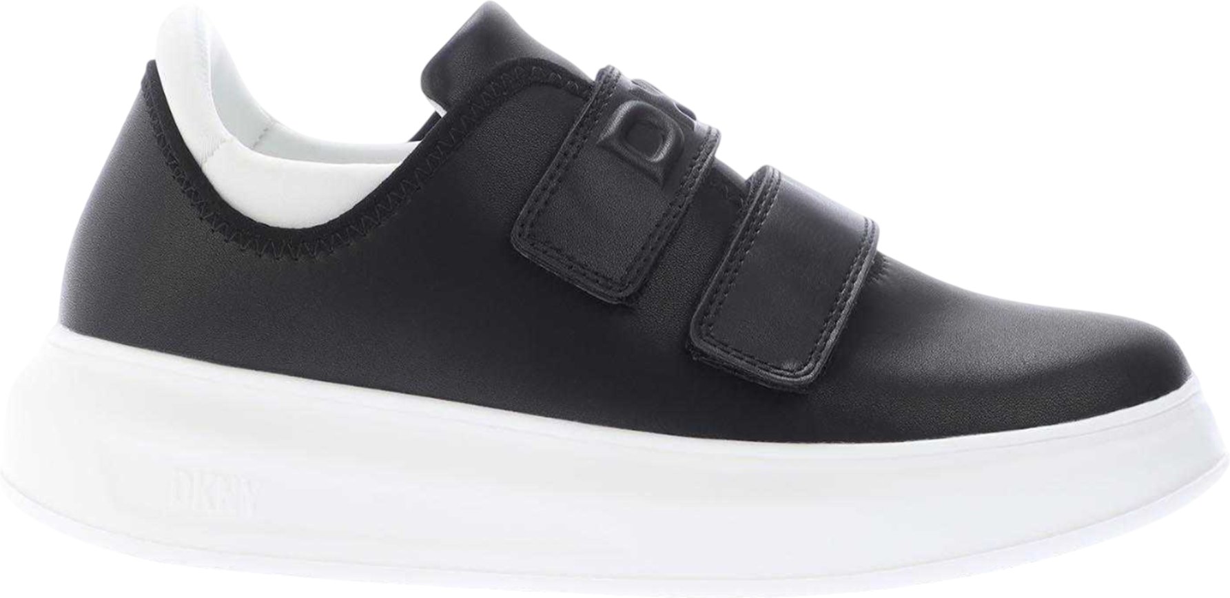 DKNY - "Jamiah" Sneaker für Damen, Leder, Klettverschluss (Schwarz)