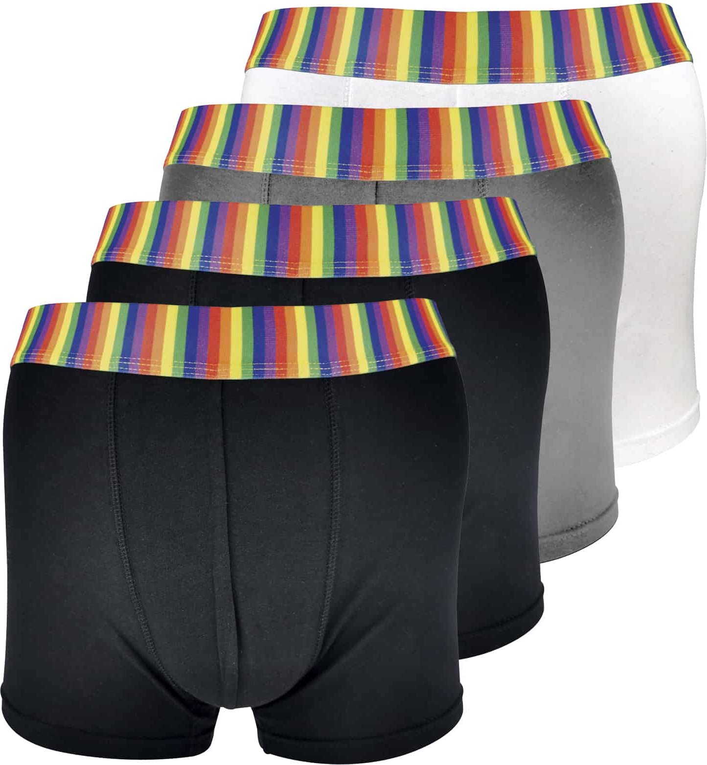 4 Pack Herren Multipack weiche Baumwolle Neuheit gestreiften Regenbogen Boxershorts Unterwäsche - Regenbogen