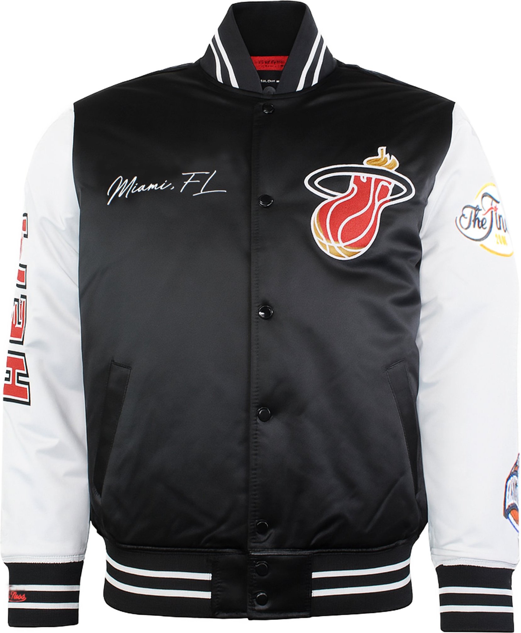 Mitchell & Ness NBA Miami Heat Herren Satin Bomberjacke