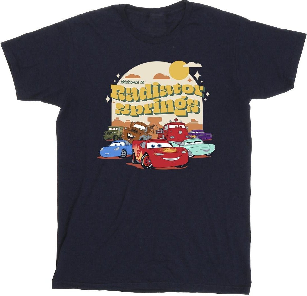 Disney Cars Radiator Springs Group T-Shirt für Herren (Marineblau)