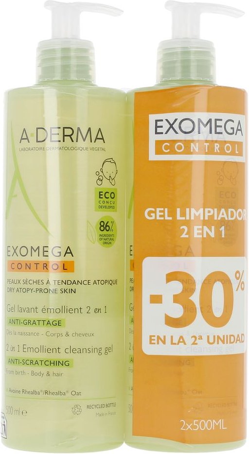 Exomega Control Emollient Gel 2in1 Packung 2 X 500 ml