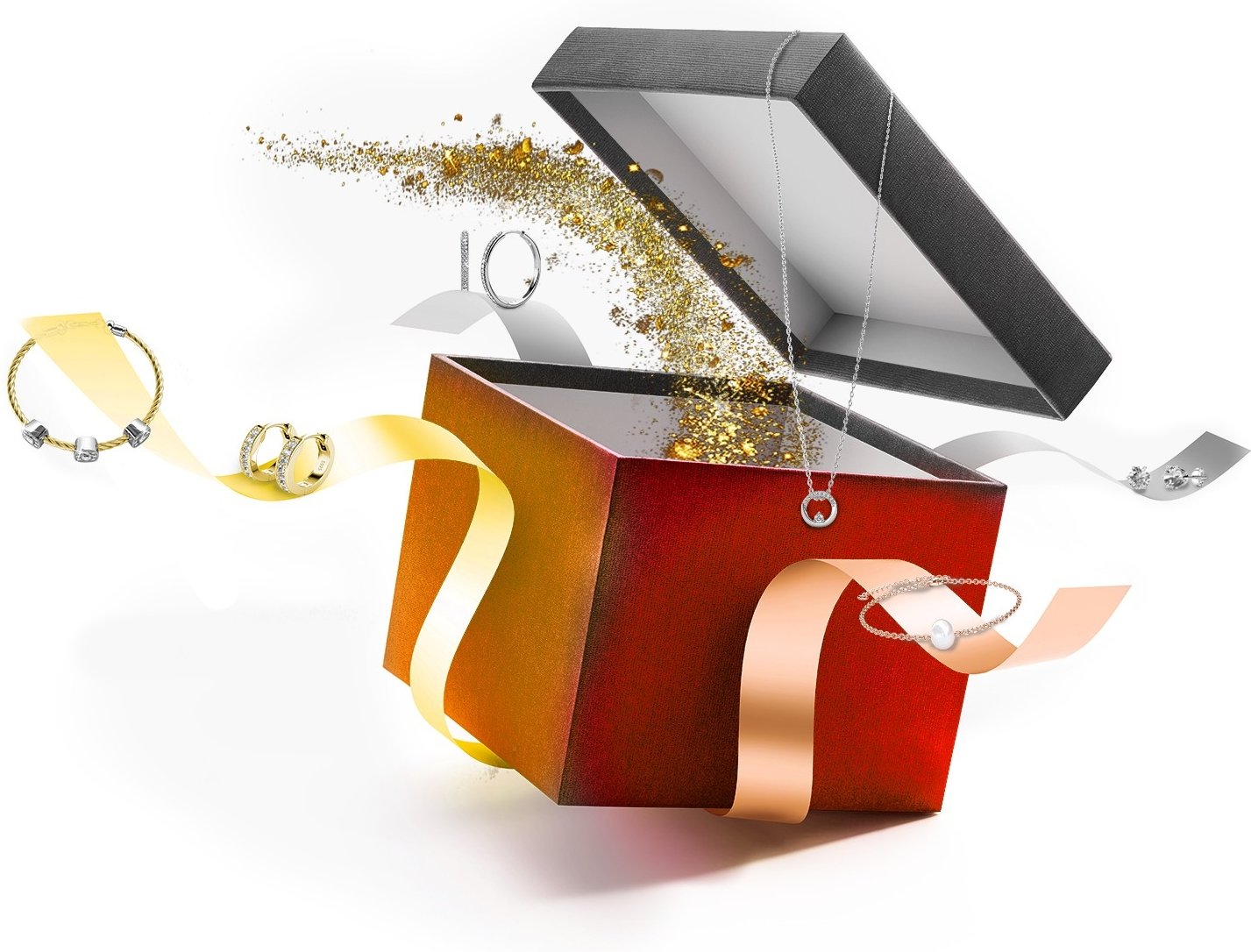 24 Überraschungsjuwelen für den Adventskalender - Silber, Roségold, Gold und Kristall