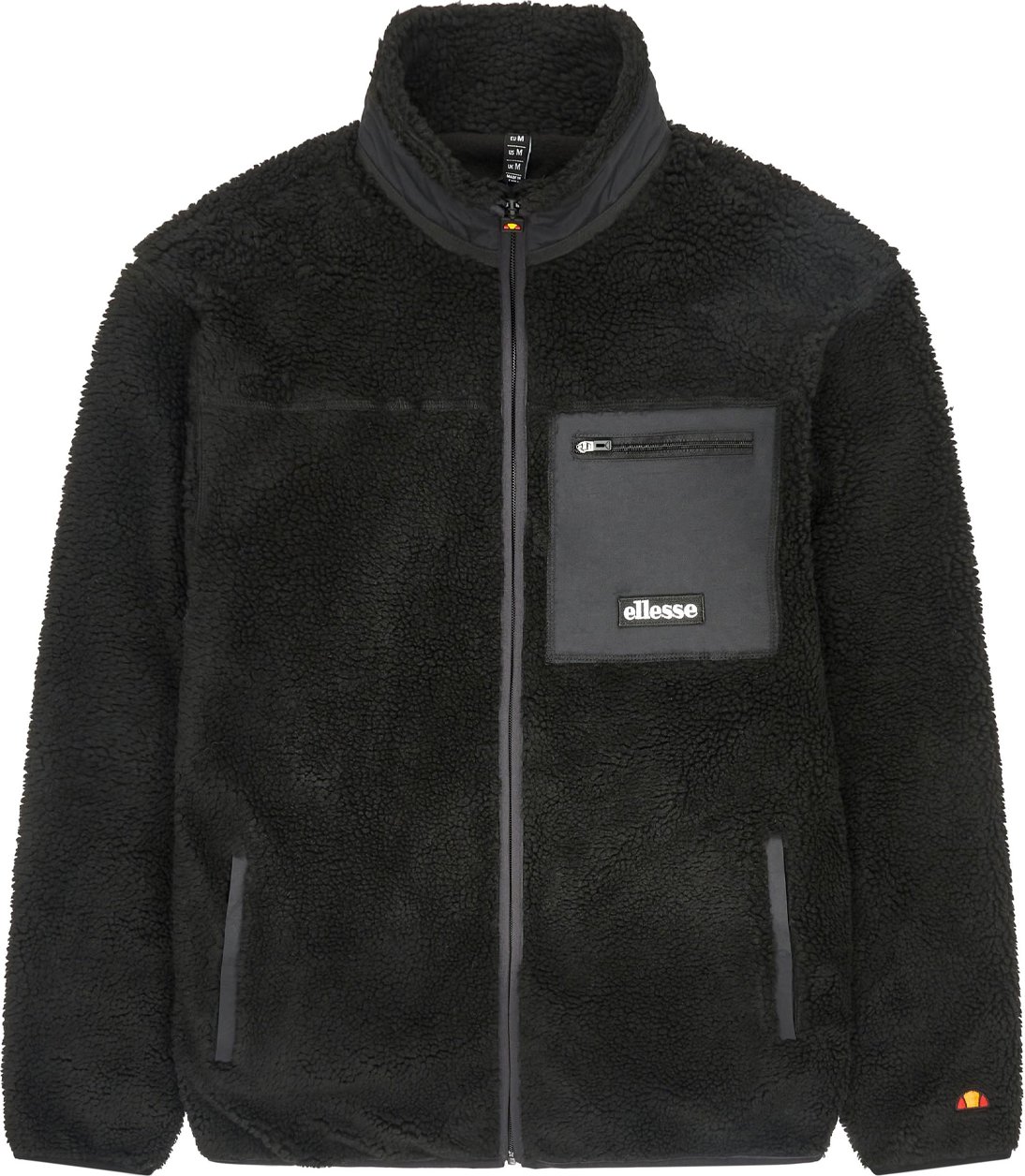 Ellesse - "Este" Fleecejacke für Herren, Durchgehender Reißverschluss (Schwarz)