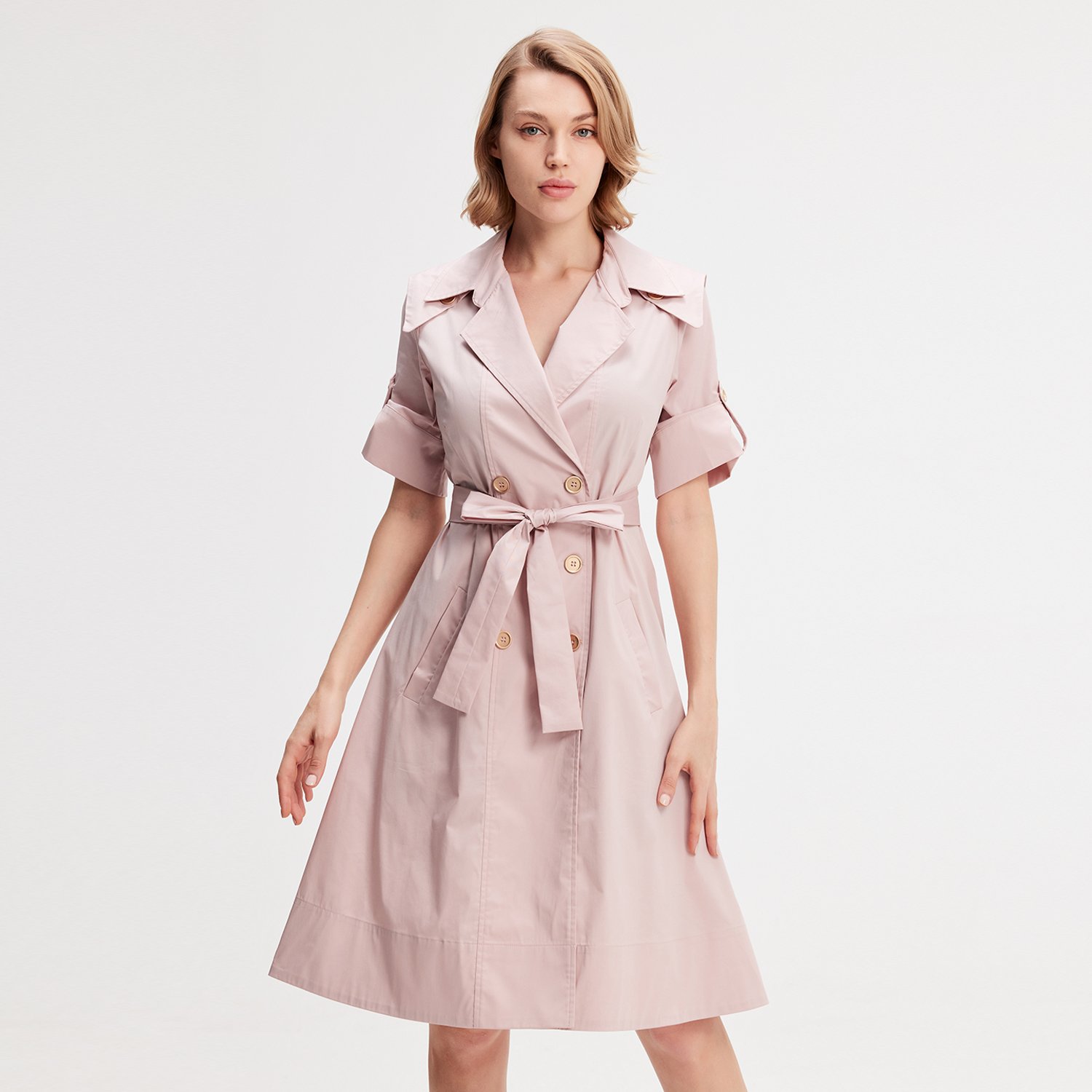 Trenchcoat-Kleid aus Baumwolle