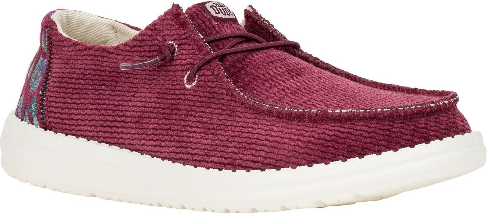 HEYDUDE Wendy Corduroy Leo Polyester Damen Burgundy Loafers