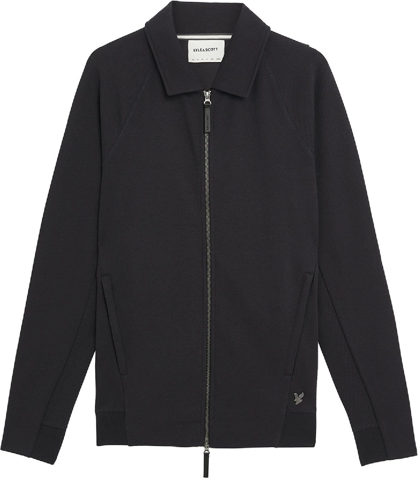 Lyle & Scott - "Diagonal Interlock" Jacke für Herren, Durchgehender Reißverschluss (Schwarz)