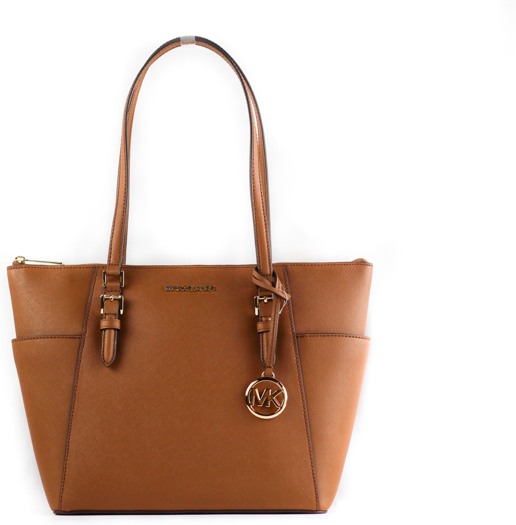 Michael Kors Femme Charlotte Signature Grand sac fourre-tout en cuir avec fermeture éclair en haut Sac à main