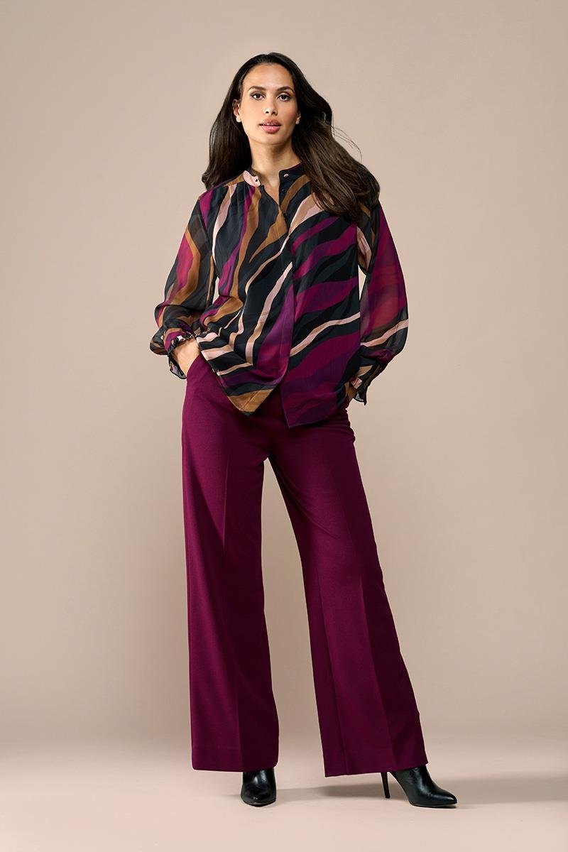 Caylee Bluse mit Print, Dunkelbeere