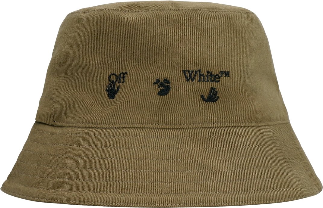 Off-White Fischerhut mit OW-Logo in Grun