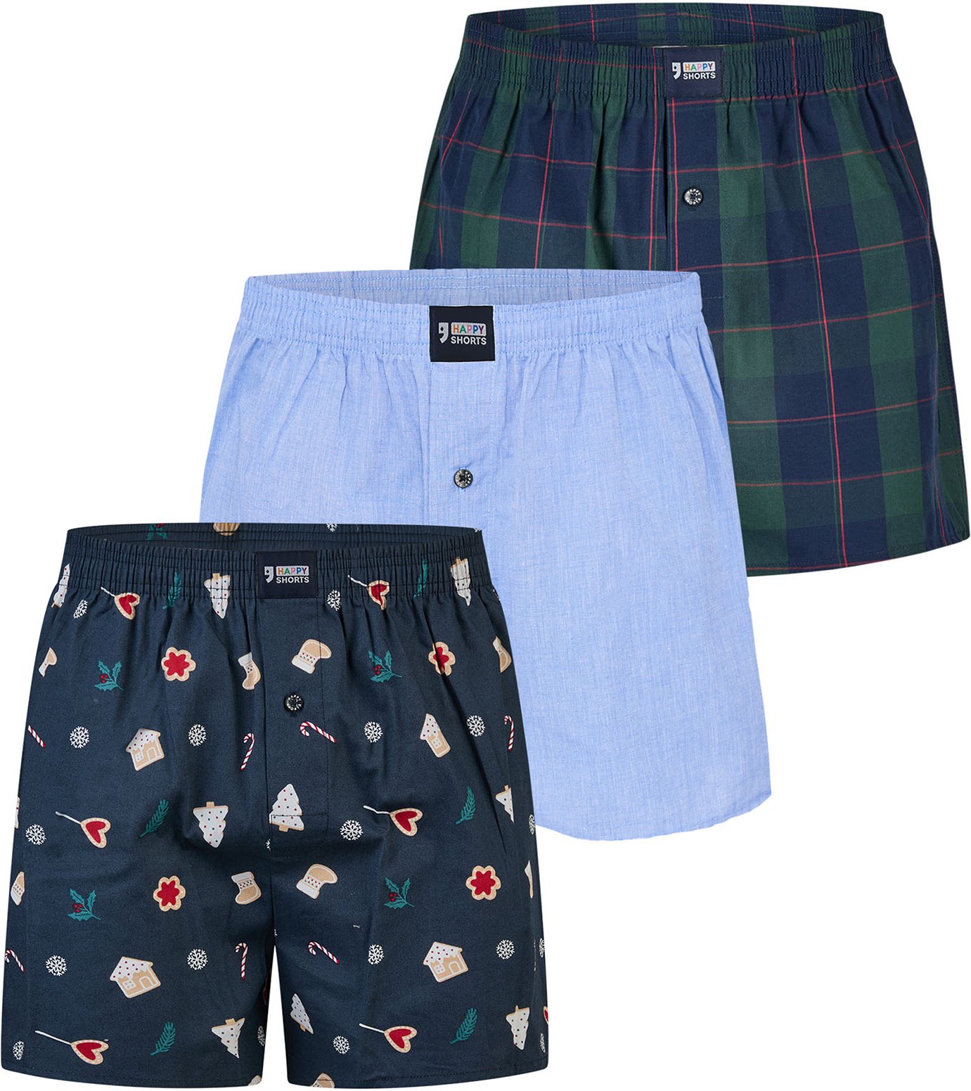 Happy Shorts Herren Boxer ChristmasBoxershorts, Unterhose, Boxerbriefs