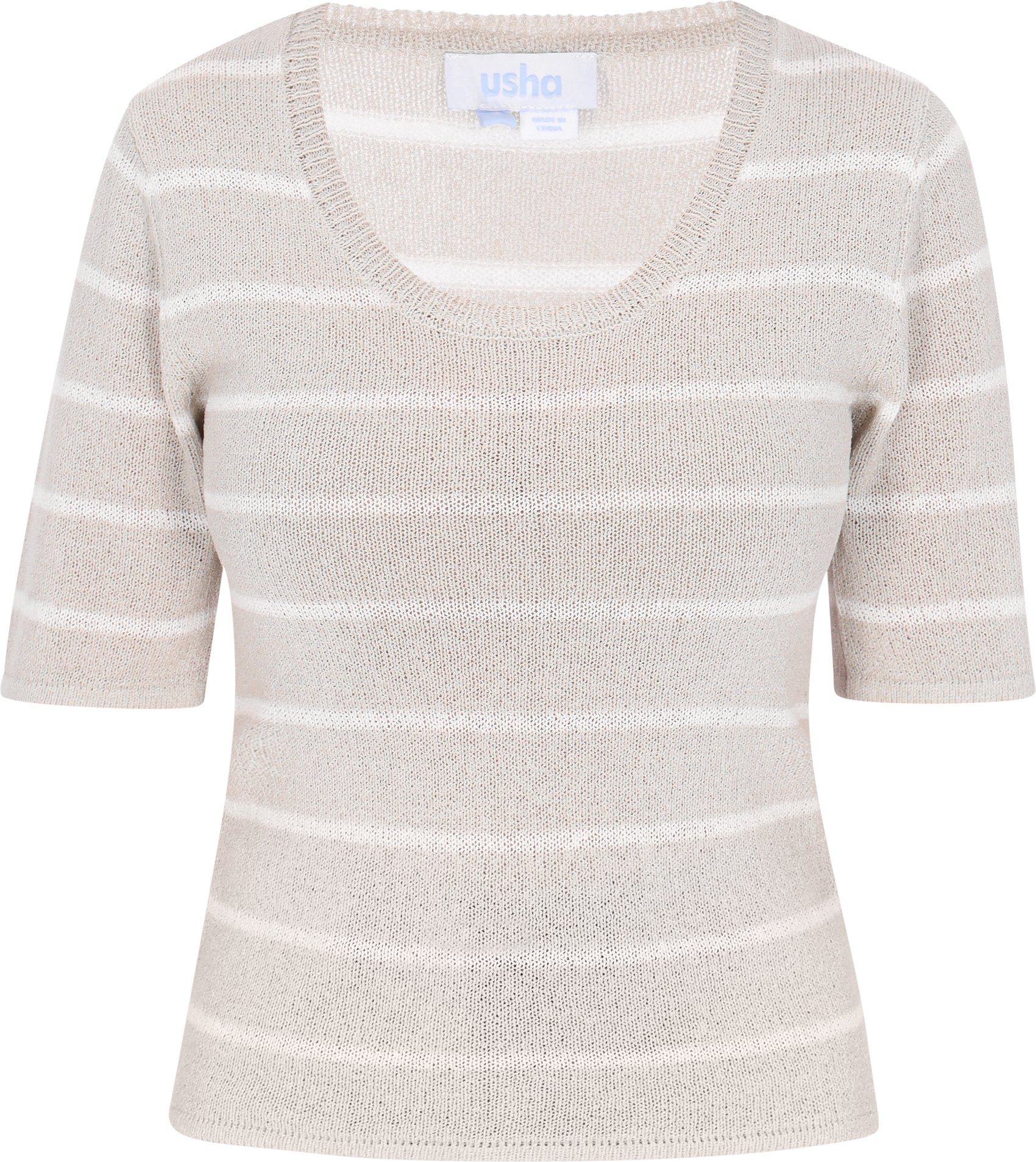Thumbnail - usha Pullover Frauen hellgrau/weiß