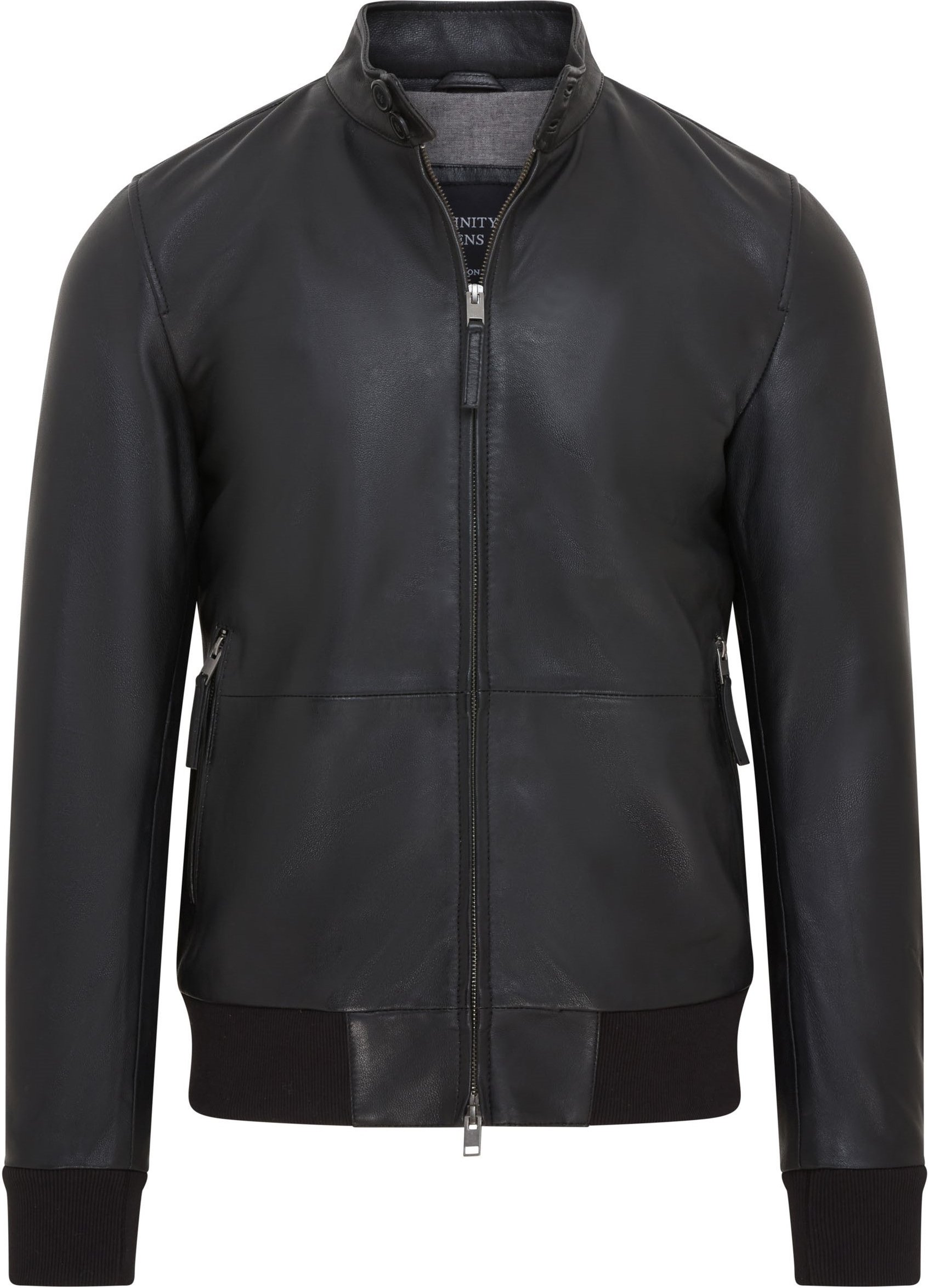 Schwarze Retro-Bomberjacke aus Leder für Herren - Adak