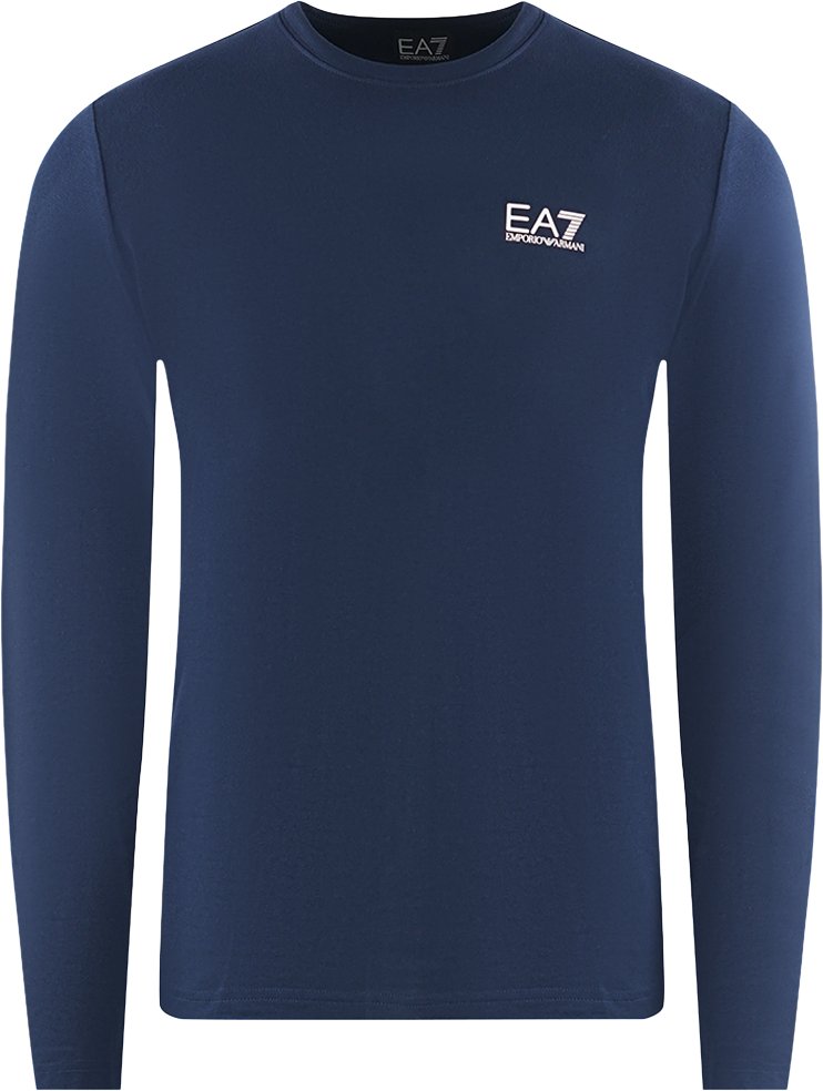 EA7 Large Back Logo Langarm T-Shirt Marineblau