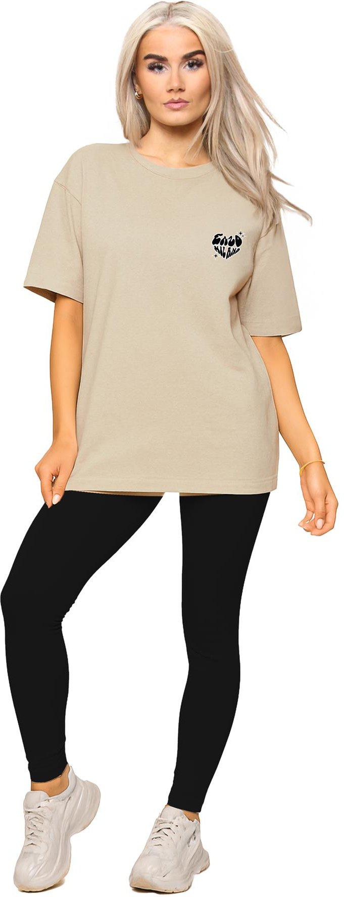 Enzo Milano | Womens Oversized T-Shirt & Leggings Set