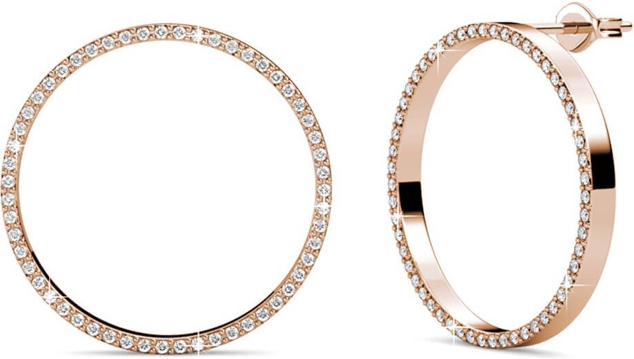 Olina Ohrringe - Roségold und Kristall