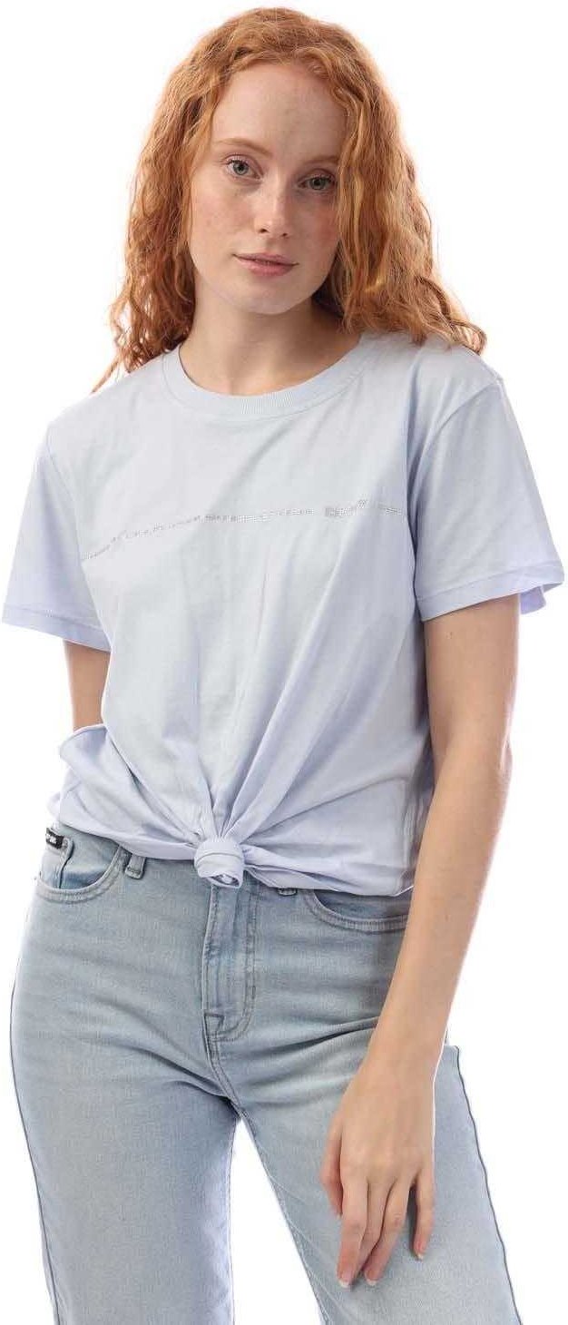 DKNY - T-Shirt für Damen, Stripes (Grau)