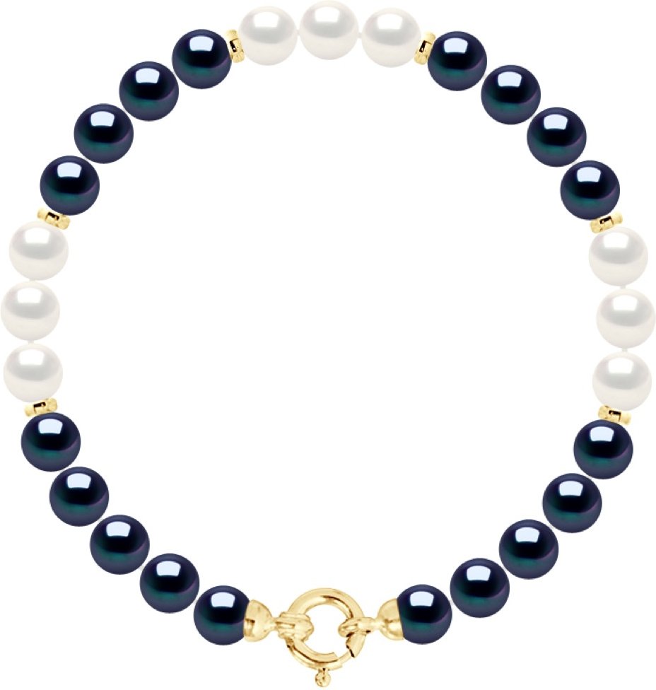 Armband – Reihe aus echten Süßwasser-Zuchtperlen, rund 6–7 mm