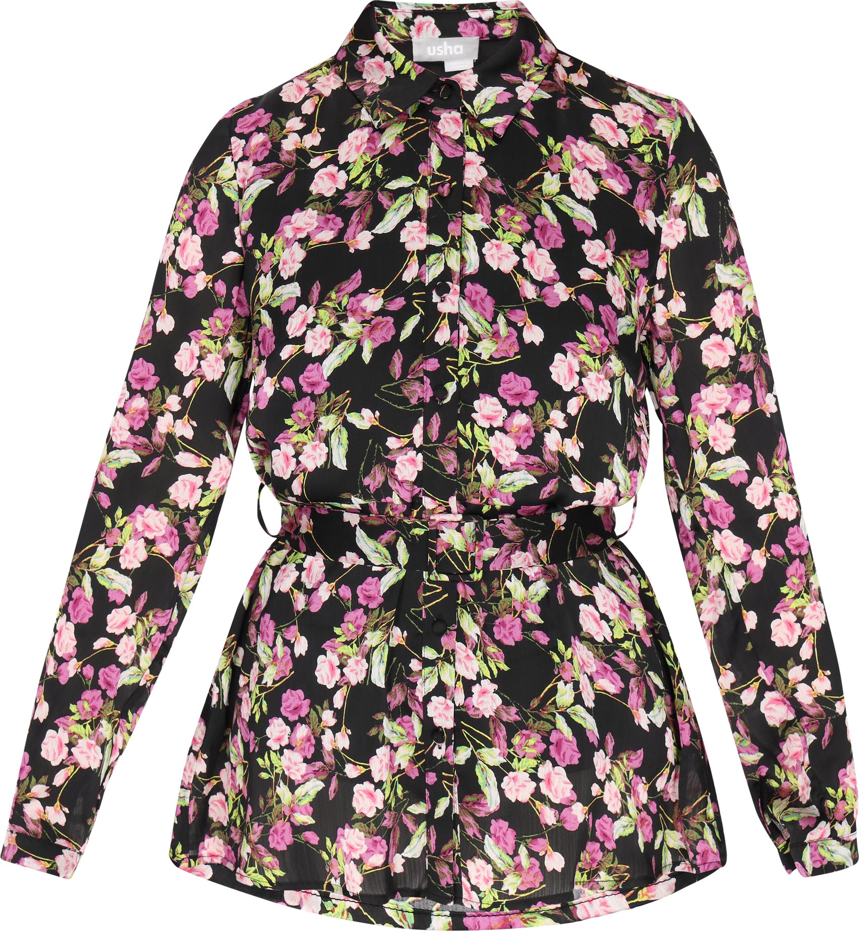 usha Bluse Frauen schwarz mehrfarbig