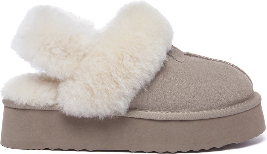 EVER AU Damen Leder Hausschuhe Mit Zwei Abnehmbaren Riemen - Fantail