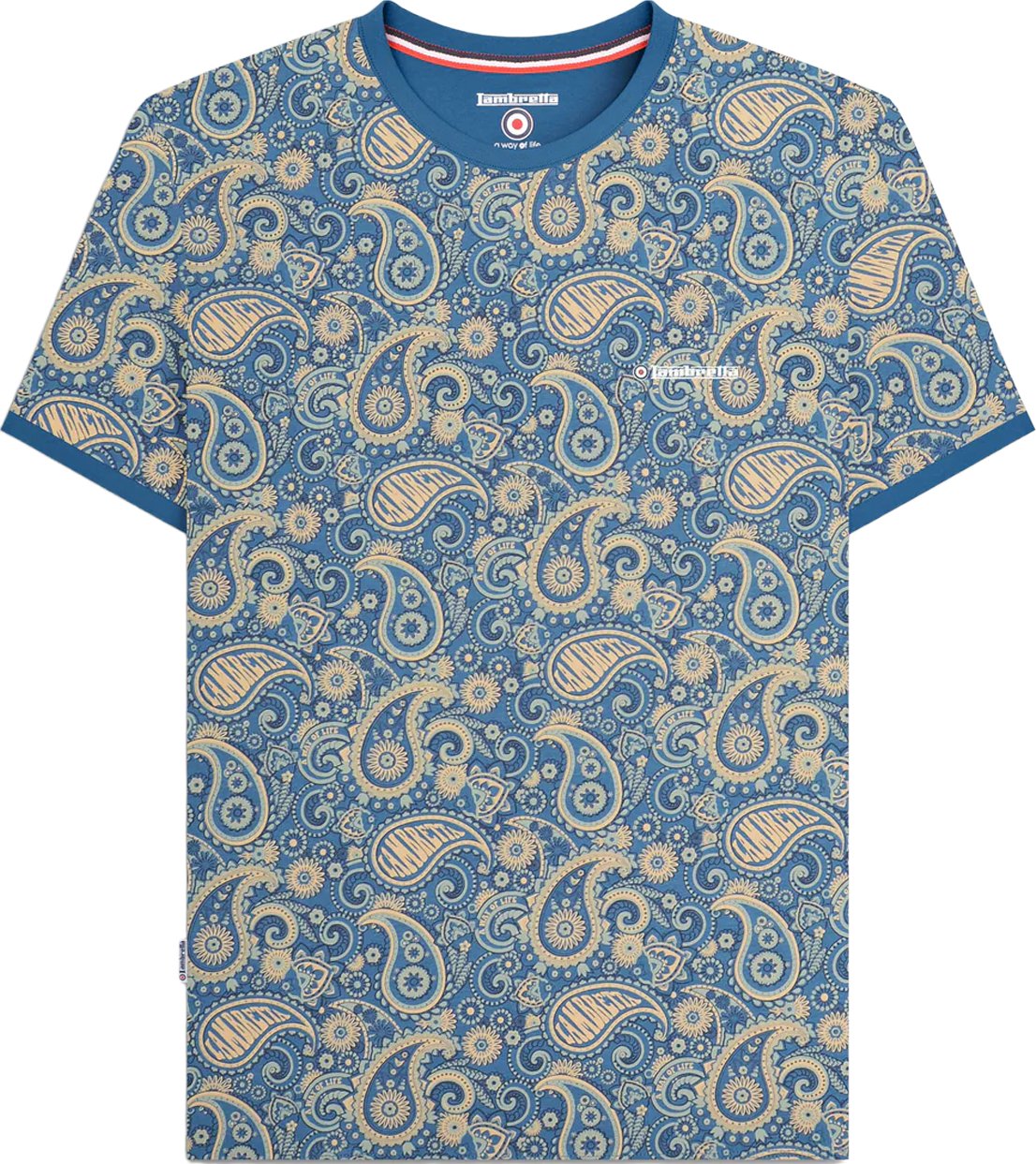 Lambretta - "SS25" T-Shirt für Herren (Dunkelblau/Cremefarbe)