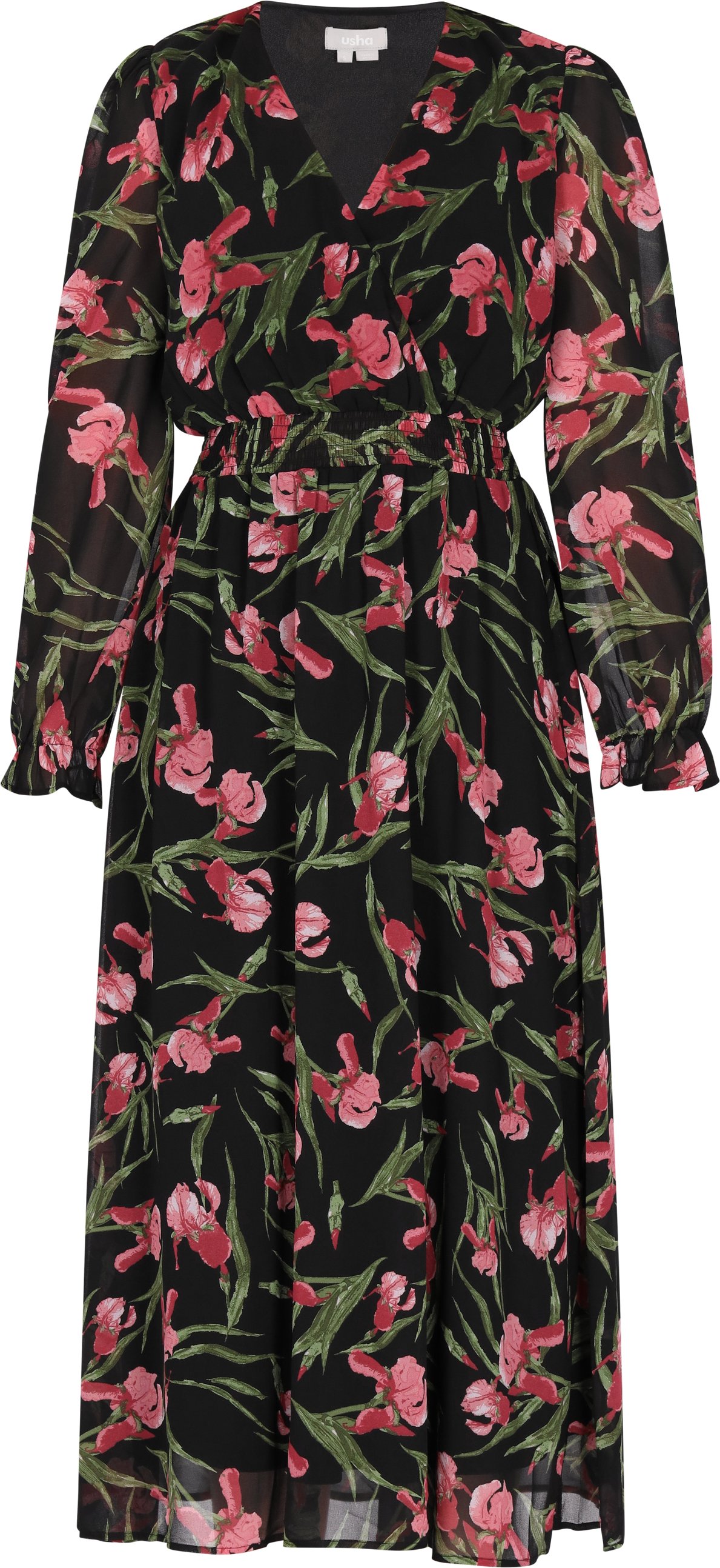 usha Kleid Damen Schwarz Mehrfarbig