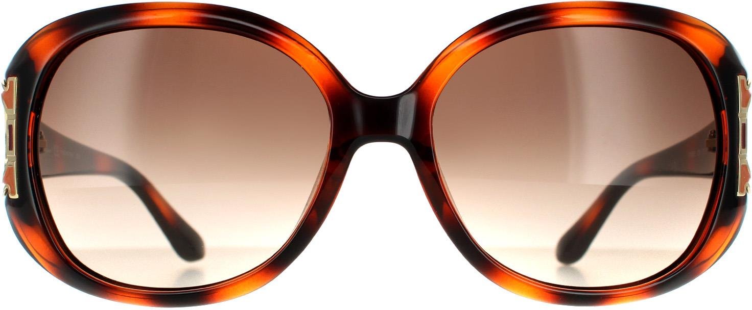 Salvatore Ferragamo Oval Damen Schildkröte Braun Gradient Sonnenbrille