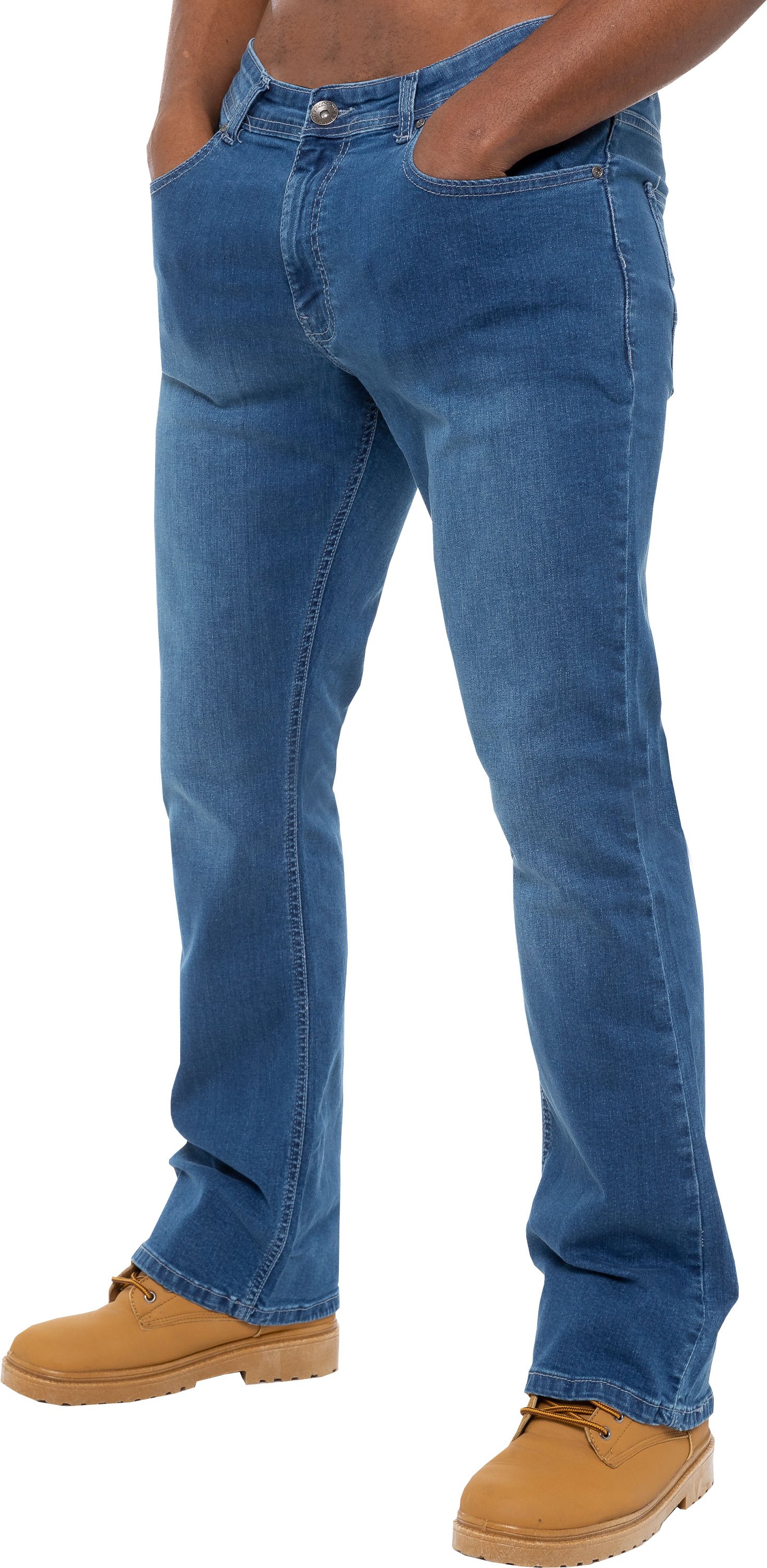 Enzo Herren Bootcut Stretch Denim Jeans