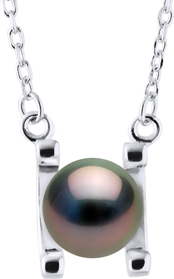 Halskette echte Tahiti-Zuchtperle rund 8-9 mm