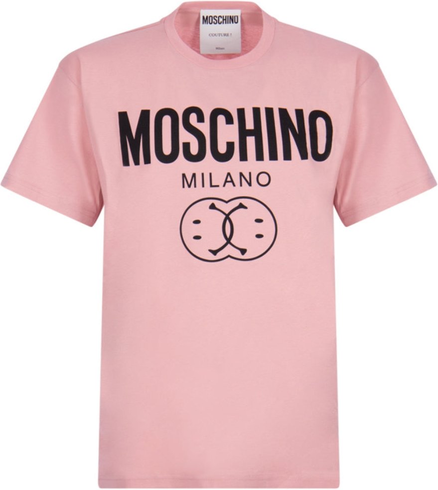 Moschino Milano T-shirt Mit Doppel-smiley-logo