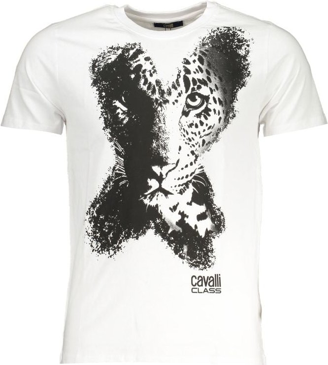 Cavalli Class Weißes Baumwoll-T-Shirt für Herren