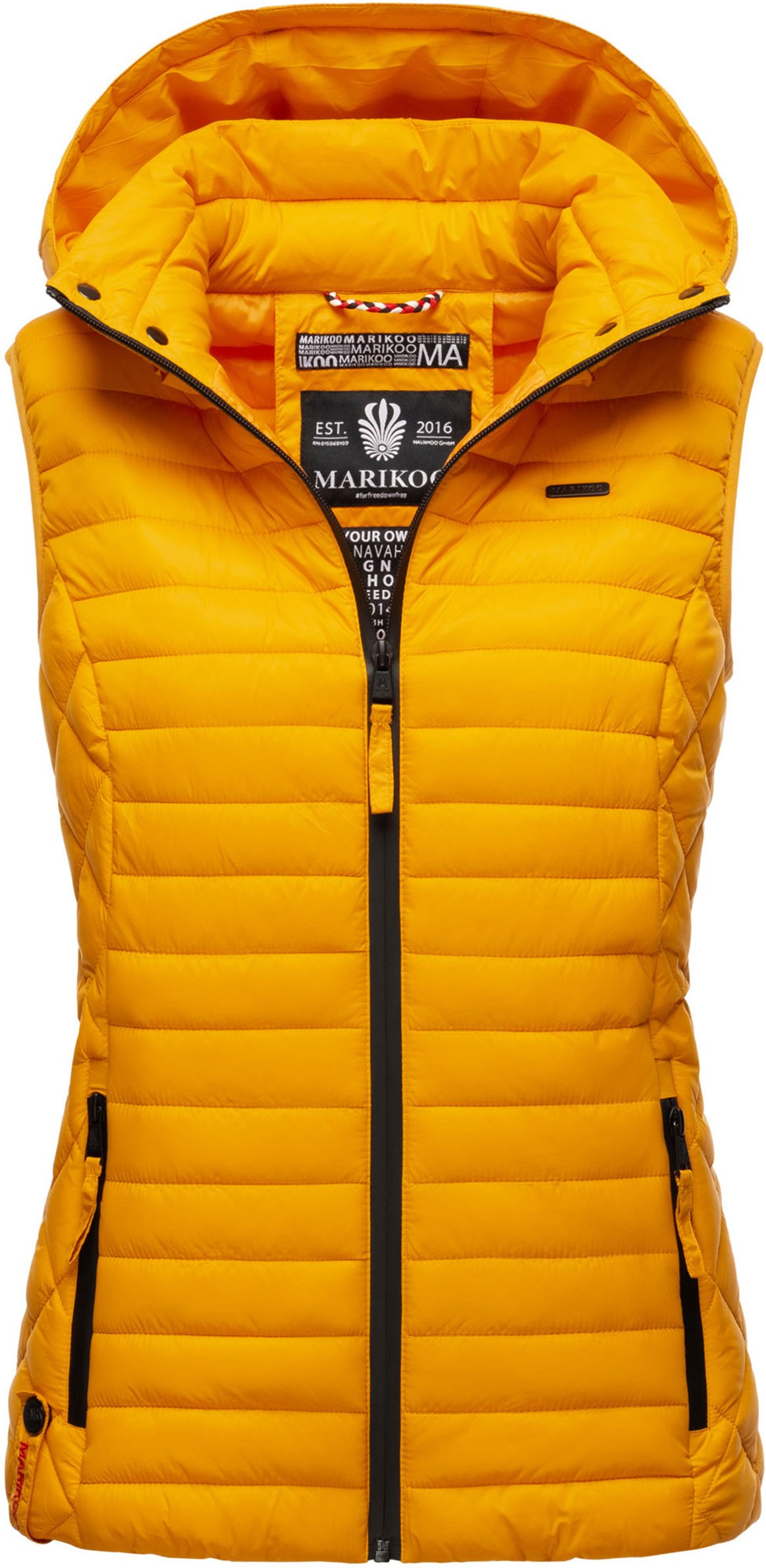 Thumbnail - Marikoo Damen Steppweste – Hasenpfote, leicht mit abnehmbarer Kapuze