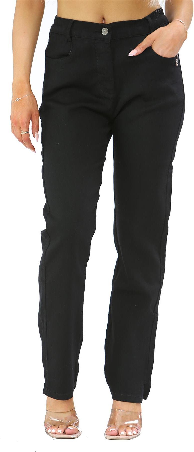 MYT Damen-Jeans mit seitlichem elastischem Bund in Schwarz