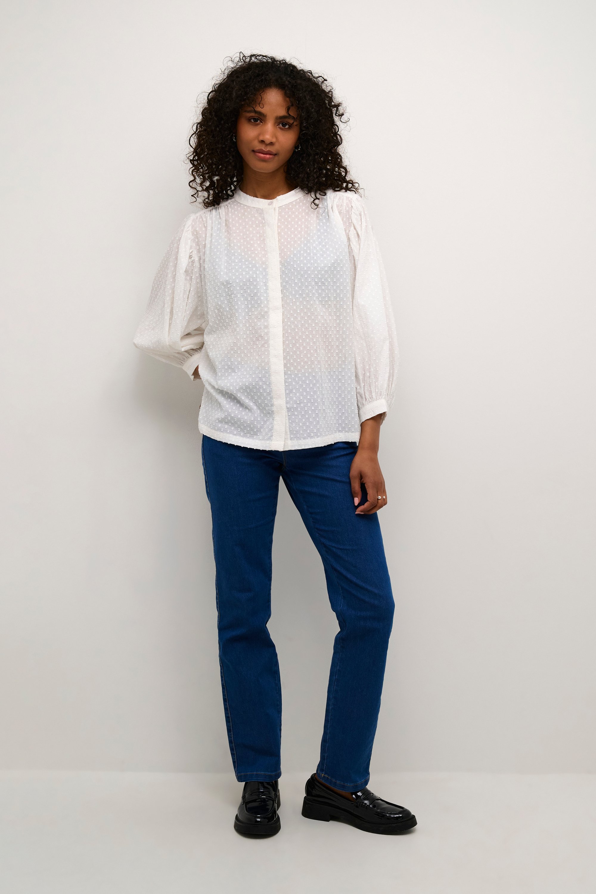 Thumbnail - Langarm - Hemd Baggy fit Chalk white