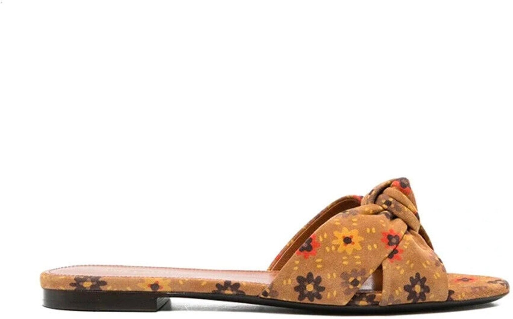 Saint Laurent Bianca Knotted Wildledersandalen