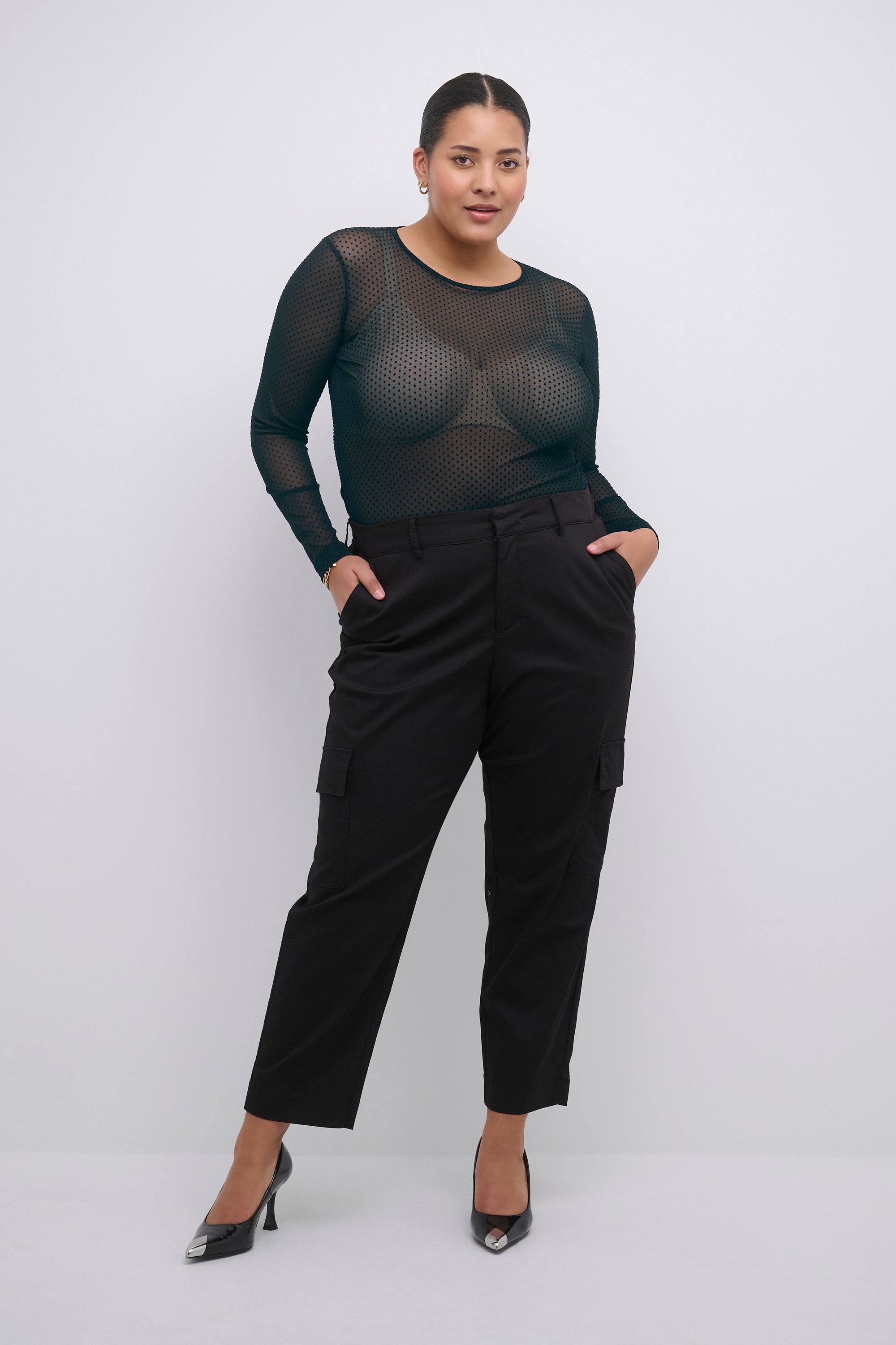 Langarm-Bluse Tight fit Black