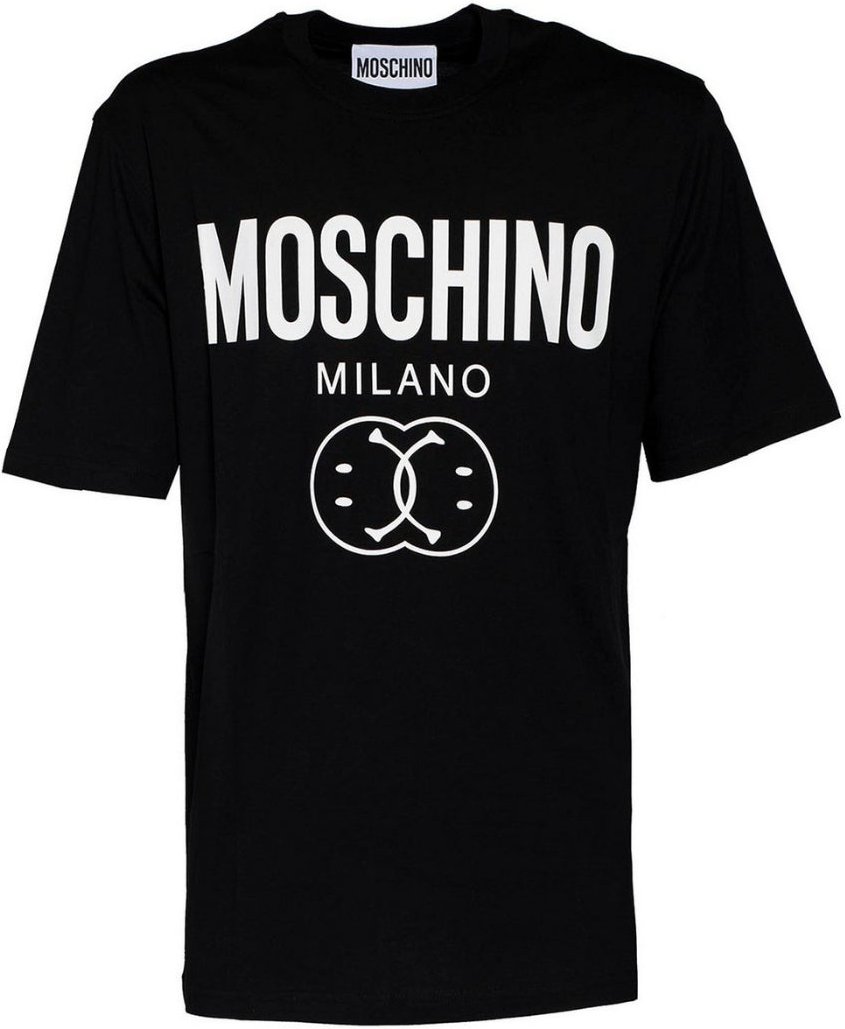 Moschino Milano - Schwarzes T-shirt Mit Doppel-smiley
