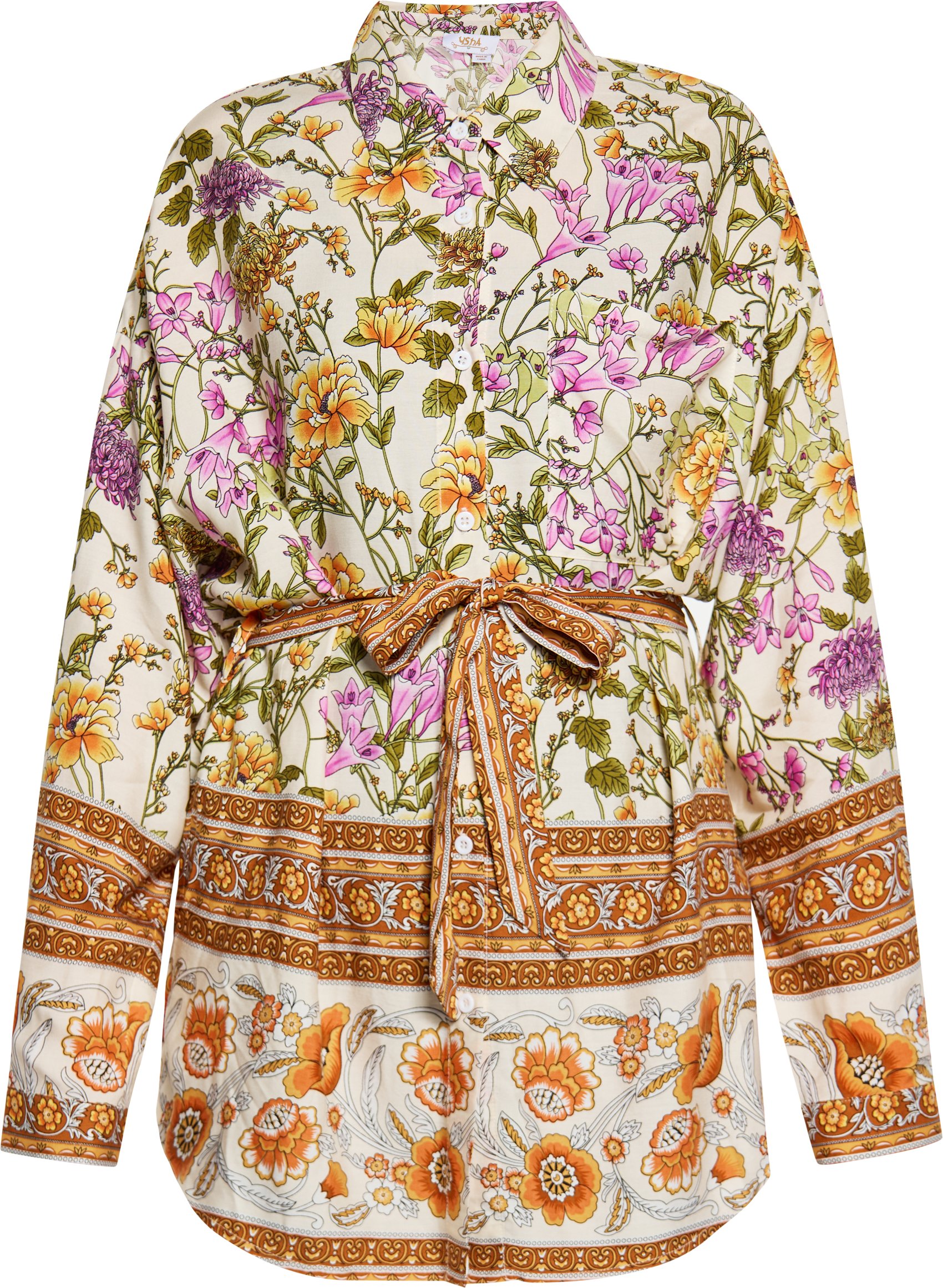 usha Bluse Damen Wollweiß Mehrfarbig