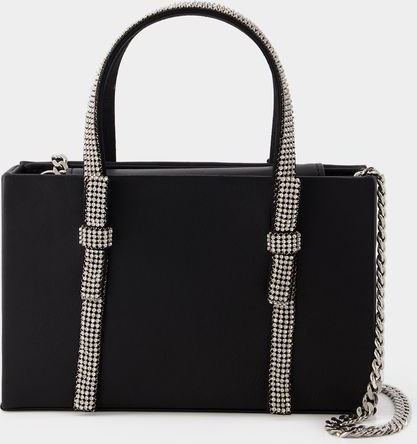 Midi-Handtasche mit Schleife - Kara - Leder - Schwarz