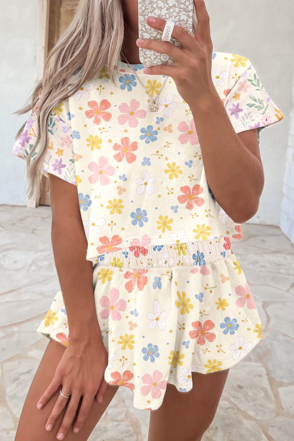 Blumendruck Freizeitbekleidungsset