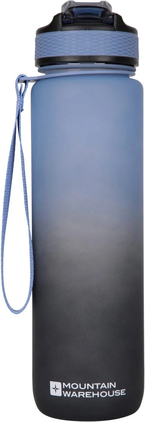 Mountain Warehouse - Wasserflasche, Druckdeckel, Ohne BPA, 1l (Blau/Schwarz)
