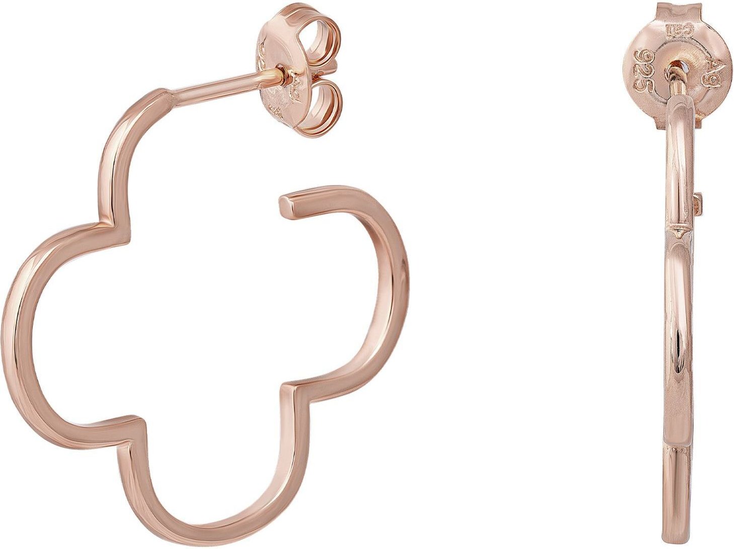 cai Creole 925 Sterling Silber rosé vergoldet Kleeblatt