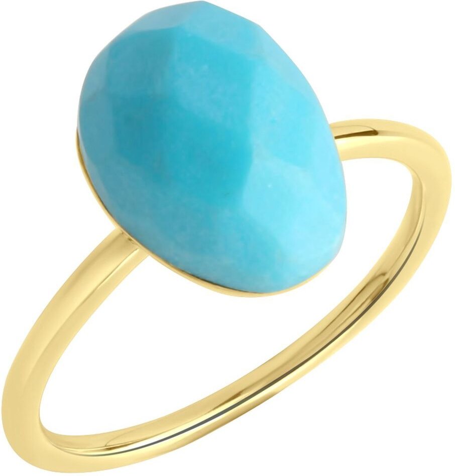 Jamelli Ring Silber 925 vergoldet mit Türkis (beh.) 9x12mm