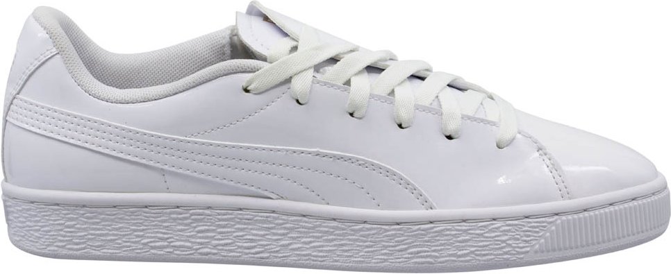 Puma Basket Crush White Patent Leder Low Schnürsenkrainer - Frauen
