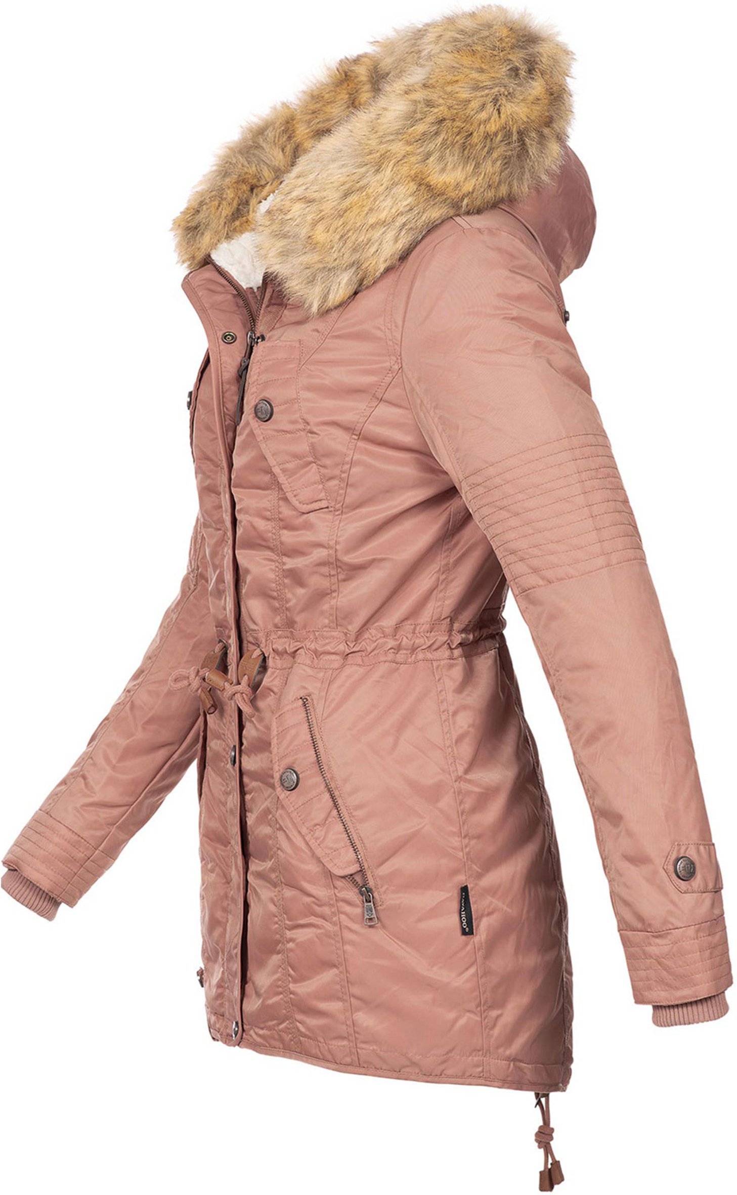 Navahoo Damen Winterjacke B399 – Warm, Wasserabweisend & Mit Abnehmbarem Kunstfellkragen