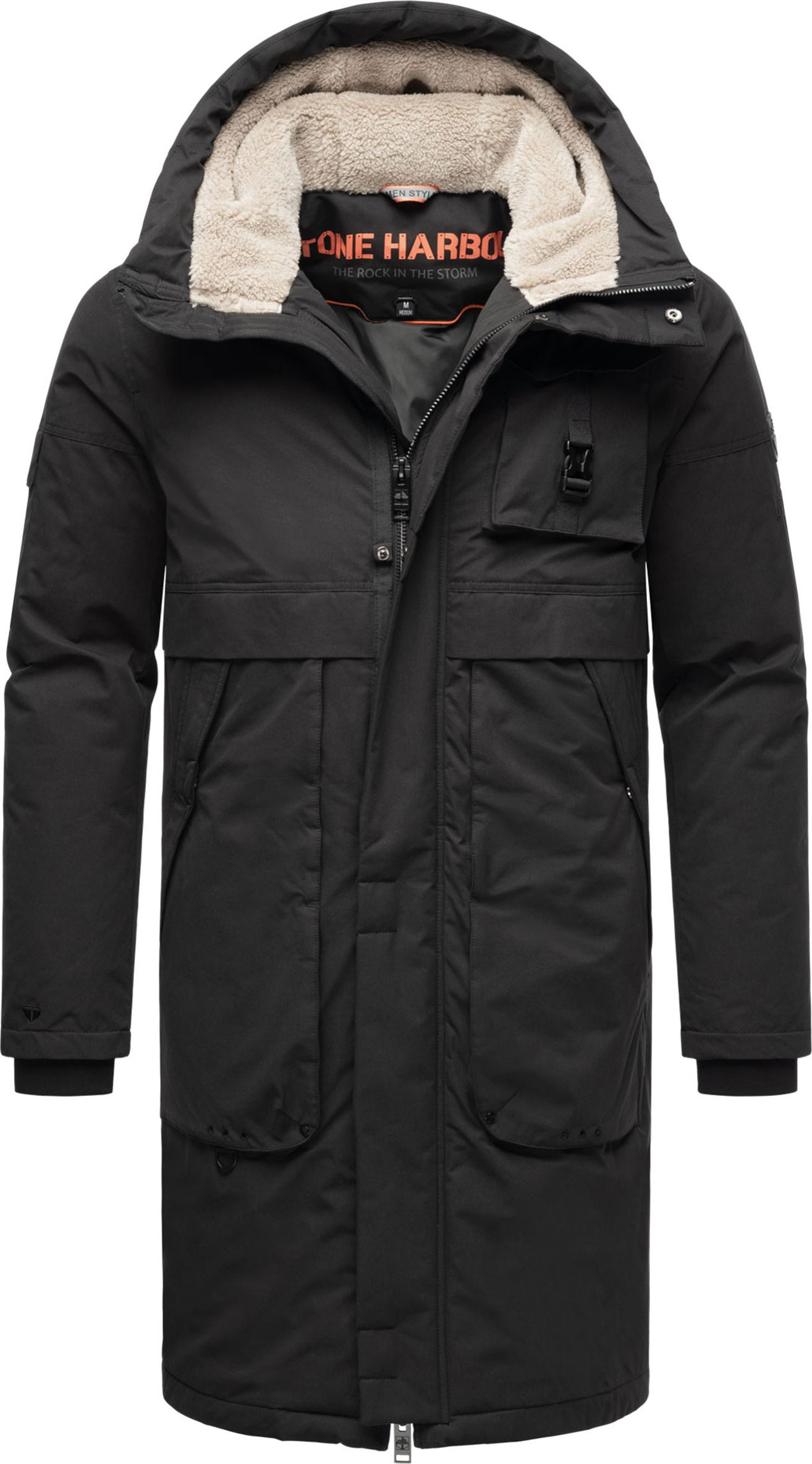 Stone Harbour Herren Outdoorjacke Cyriaan mit Teddyfellkapuze & winddichtem Design