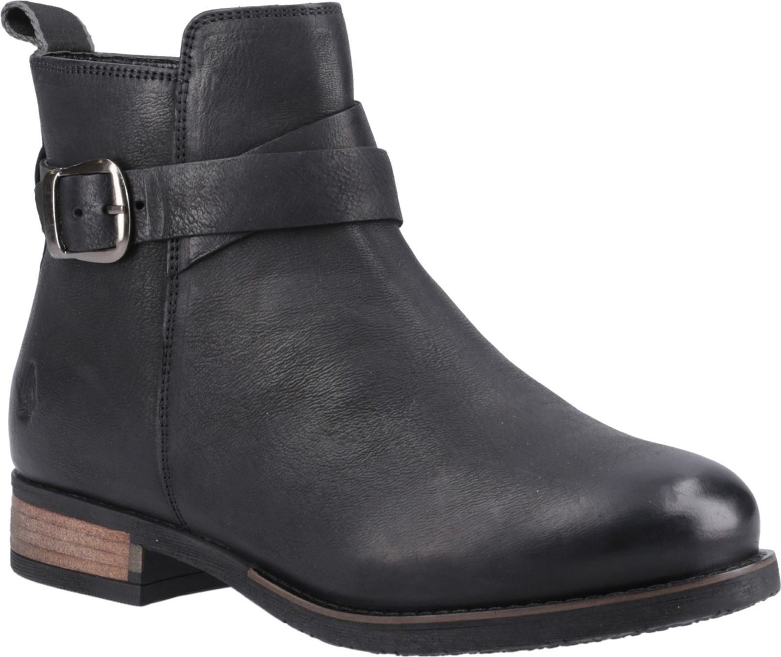 Hush Puppies Elise Leder Damen Schwarz Stiefel